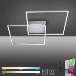 Paul Neuhaus, Q-INIGO, LED-Deckenleuchte, CCT, silber, dimmbar, Smart Home