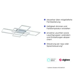Paul Neuhaus, Q-INIGO, 100x75cm, LED-Deckenleuchte, dimmbar, Smart Home
