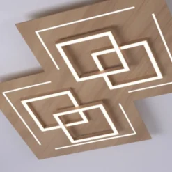 Paul Neuhaus, Q-LINEA , LED-Deckenleuchte, Holzdekor, dimmbar, Smart Home