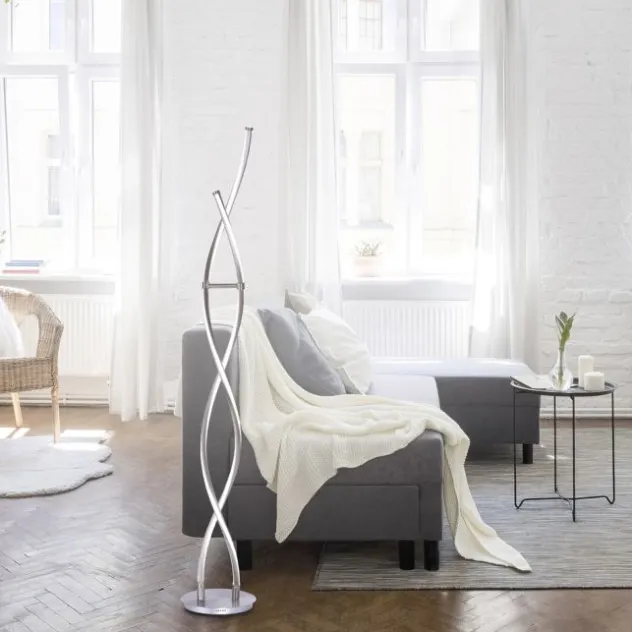 Paul Neuhaus, Q-MALINA, LED-Stehleuchte, geschwungen, dimmbar, CCT, Smart Home