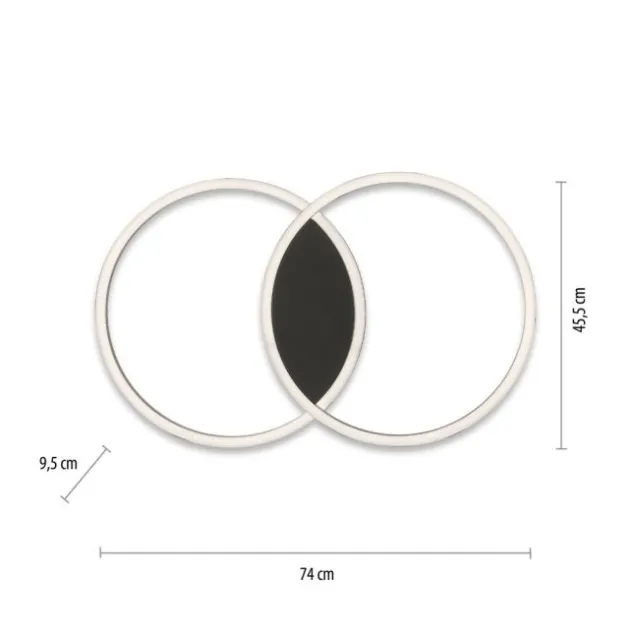Paul Neuhaus Q MARKO LED Deckenleuchte Smart Home rund schwarz dimmbar RGB