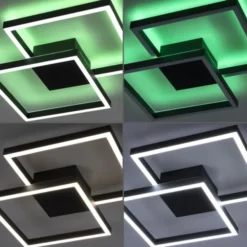 Paul Neuhaus Q MARKO LED Deckenleuchte Smart Home eckig schwarz dimmbar RGB