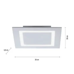 Paul Neuhaus, Q-MIRAN, Smart Home, LED-Deckenleuchte, 30x30cm, Fernbedienung, aluminium