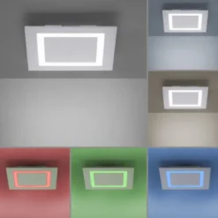 Paul Neuhaus, Q-MIRAN, Smart Home, LED-Deckenleuchte, 30x30cm, Fernbedienung, aluminium