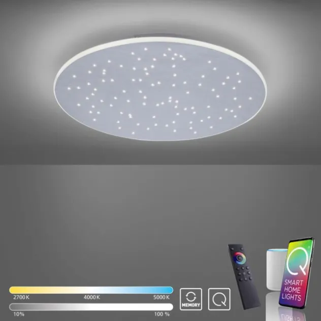 Paul Neuhaus, Q-NIGHTSKY, LED-Deckenleuchte, Ø 48,5 cm, Sternenhimmel, Smart Home
