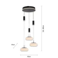 Paul Neuhaus Q Pendelleuchte Smart Home schwarz rund 3 flammig