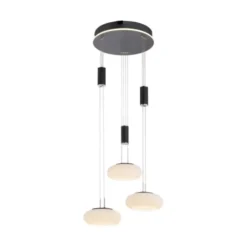 Paul Neuhaus Q Pendelleuchte Smart Home schwarz rund 3 flammig