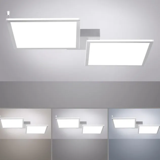 Paul Neuhaus, Q-ROSA, LED-Deckenleuchte, CCT, stahlfarben, Smart Home