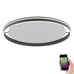 Paul Neuhaus,Q-VITO, LED-Deckenleuchte, anthrazit, Ø 79cm, rund, Smart Home