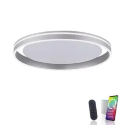 Paul Neuhaus, Q-VITO, LED-Deckenleuchte, Ø 59cm, stahlfarben, Smart Home