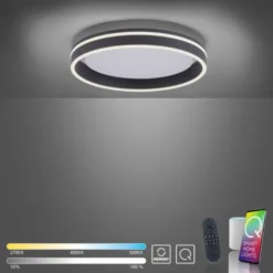 Paul Neuhaus, Q-VITO, LED-Deckenleuchte, anthrazit, Ø 40cm, rund, Smart Home