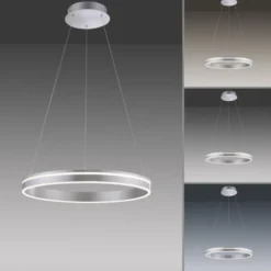 Paul Neuhaus, Q-VITO, LED-Pendelleuchte, rund, Ø 59cm, silbermatt, Smart Home