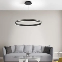 Paul Neuhaus, Q-VITO, LED-Pendellleuchte, anthrazit, Ø 79 cm, Smart Home