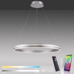 Paul Neuhaus, Q-VITO, LED-Pendelleuchte, Ø 79,4cm, silber, Smart Home