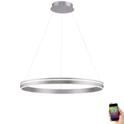 Paul Neuhaus, Q-VITO, LED-Pendelleuchte, Ø 79,4cm, silber, Smart Home