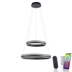 Paul Neuhaus Q VITO LED Pendellampe Smart Home anthrazit rund doppel Ring