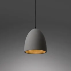 Pendelleuchte, betonfarben, E27, Schirm, 3-flammig, IP20