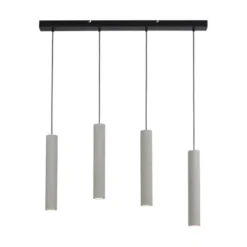 Pendelleuchte, betonfarben, GU10, Innenleuchte, 4-flammig