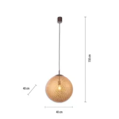 Pendelleuchte, Kugelform, Ø 40cm, goldfarben, brüniert, E27