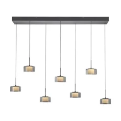 Pendelleuchte LED RIKA 7 flammig schwarz Comfort Lift Simply Dim