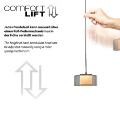Pendelleuchte LED RIKA 7 flammig schwarz Comfort Lift Simply Dim
