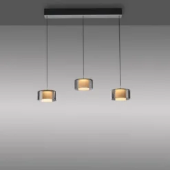Pendelleuchte LED RIKA 3 flammig schwarz Comfort Lift Simply Dim