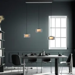 Pendelleuchte LED RIKA 3 flammig schwarz Comfort Lift Simply Dim