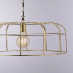 Pendelleuchte, messing-matt, E27 Fassung, schicker Retrolook