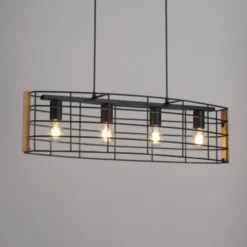 Pendelleuchte,modern schwarz, 4-flammig