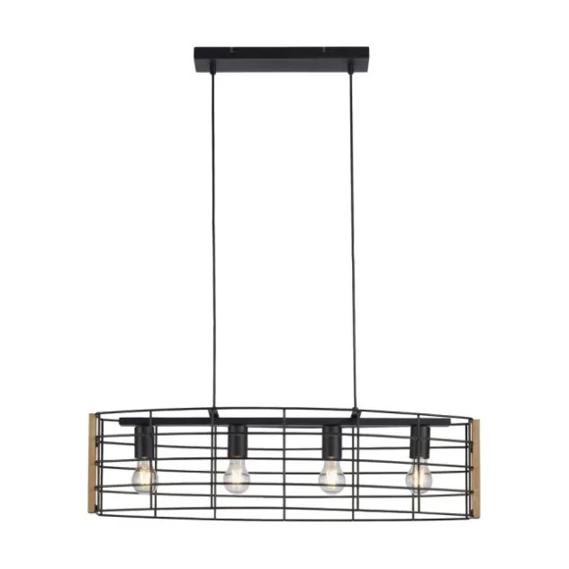 Pendelleuchte,modern schwarz, 4-flammig