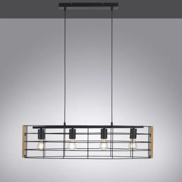 Pendelleuchte,modern schwarz, 4-flammig