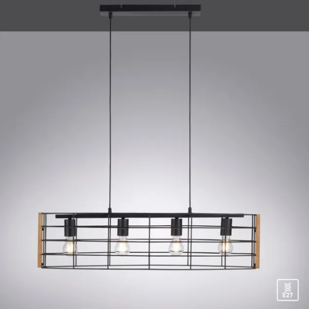 Pendelleuchte,modern schwarz, 4-flammig