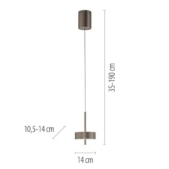 Pendelleuchte Q-ROTATE 1 flammig dunkel metall braun höhenverstellbar