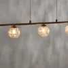 Pendelleuchte, rost, braun-gold, Landhaus-Stil, lichtdurchlässiges Muster