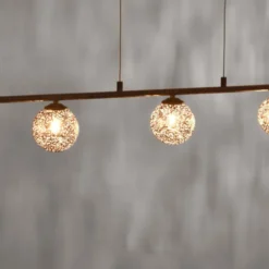 Pendelleuchte, rost, braun-gold, Landhaus-Stil, lichtdurchlässiges Muster