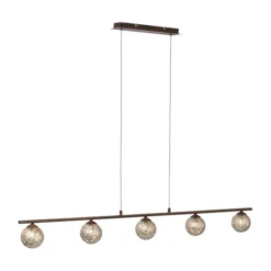 Pendelleuchte, rost, braun-gold, Landhaus-Stil, lichtdurchlässiges Muster