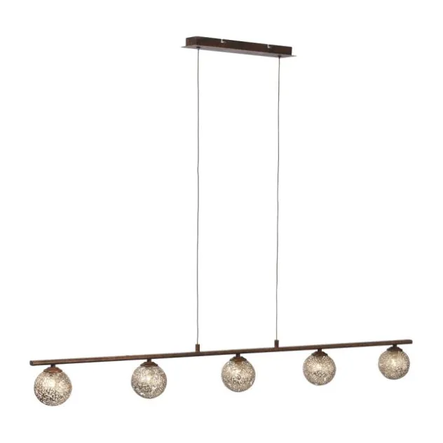 Pendelleuchte, rost, braun-gold, Landhaus-Stil, lichtdurchlässiges Muster