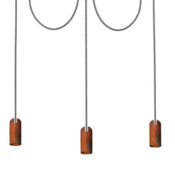 Pendelleuchte, rostfarben, E27, Industrial Stil, 2 flg., flexibel einstellbar