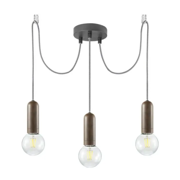 Pendelleuchte, rostfarben, E27, Industrial Stil, 2 flg., flexibel einstellbar