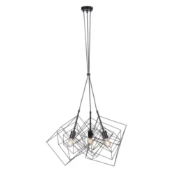 Pendelleuchte, schwarz, Metallkörben, Retro Design, E27, individuelle Licht