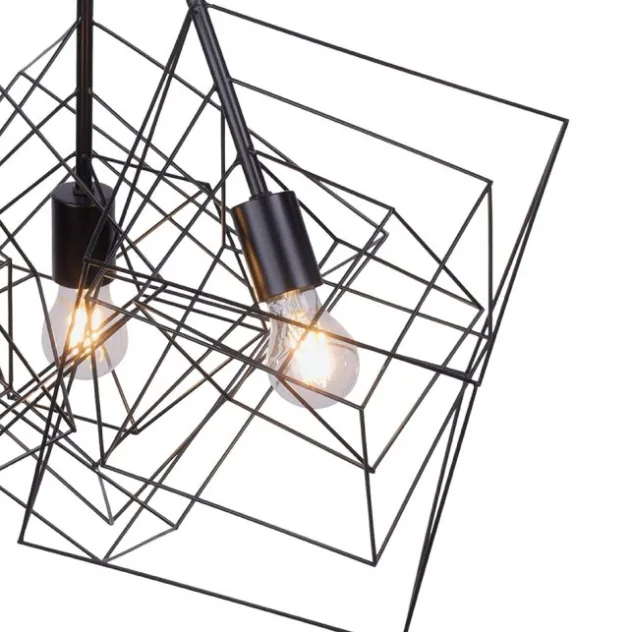 Pendelleuchte, schwarz, Metallkörben, Retro Design, E27, individuelle Licht