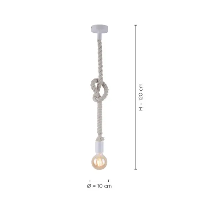 Pendelleuchte, Seil-Leuchte, maritimes Design mit Tau