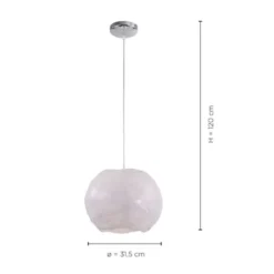 Pendelleuchte, weiß, Kunststoffschirm, E27, Ø 31,5 cm, blendfrei