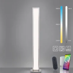 Q-ROSA LED-Stehleuchte Smart-Home, Lichtfarbsteuerung inkl. Fernbedienung, Dimmbar, Memoryfunktion