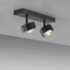 Schöner Wohnen-Kollektion Deckenleuchte Strahler KULU, schwarz, 2-flammig, dreh- und schwenkbar