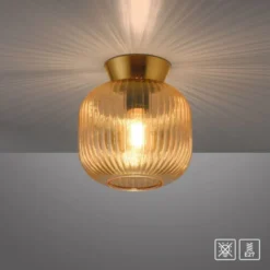 Schöner Wohnen-Kollektion Deckenleuchte NAMI, amber, E27 LED geeignet