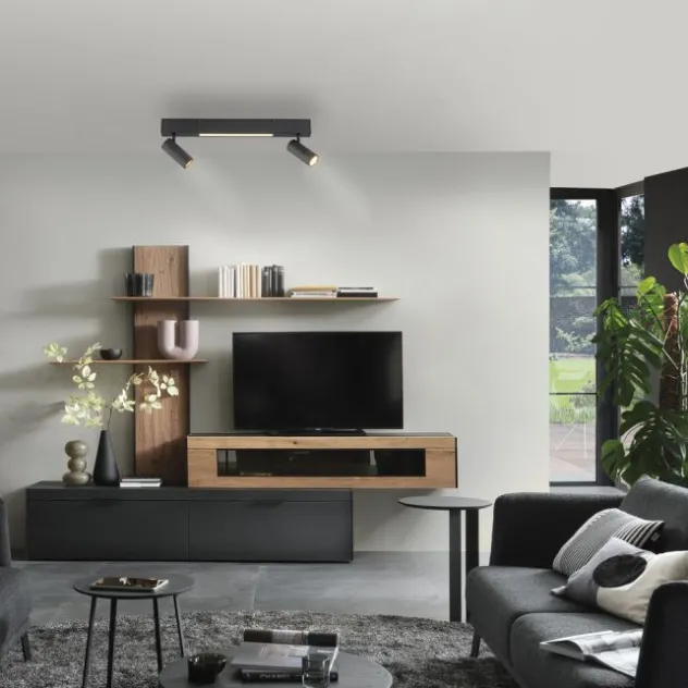 Schöner Wohnen-Kollektion Deckenleuchte DANTE, schwarz, 2-flammig, Serienschalter, Memoryfunktion