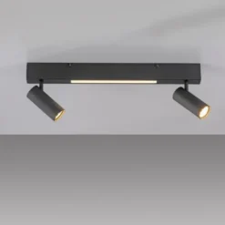 Schöner Wohnen-Kollektion Deckenleuchte DANTE, schwarz, 2-flammig, Serienschalter, Memoryfunktion