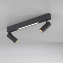 Schöner Wohnen-Kollektion Deckenleuchte DANTE, schwarz, 2-flammig, Serienschalter, Memoryfunktion