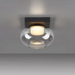 Schöner Wohnen-Kollektion Deckenleuchte SIA schwarz, Rauchglas, dimmbar, Memory